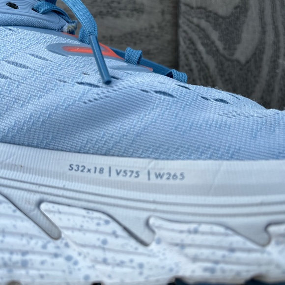 Hoka Light Blue Running Shoes with Coral Accents Size 7 - Picture 5 of 10